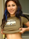 Angel loves to flash the neighbors her perfect tits