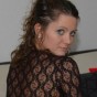 Kalee looks amazing in black lace and a tiny black thong