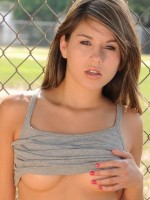 Shylas perfect perky tits are barely covered by her little tanktop at the park