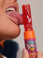 Alyssa shows off her amazing oral skills on a lollipop