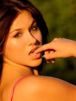 Watch as Shyla Jennings is out flashing her perky tits on the train tracks