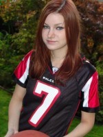 Kori playing football