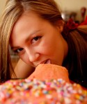 Carmen bakes herself a penis shaped cake for her birthday party