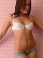 Kylie in tiny blue shorts